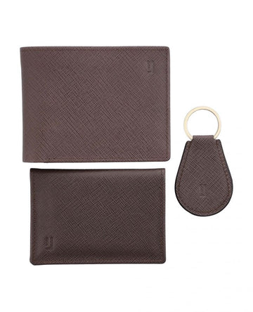 Gift set with wallet, card case and key ring.