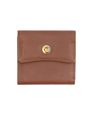 Sleek leather wallet with compartments.
