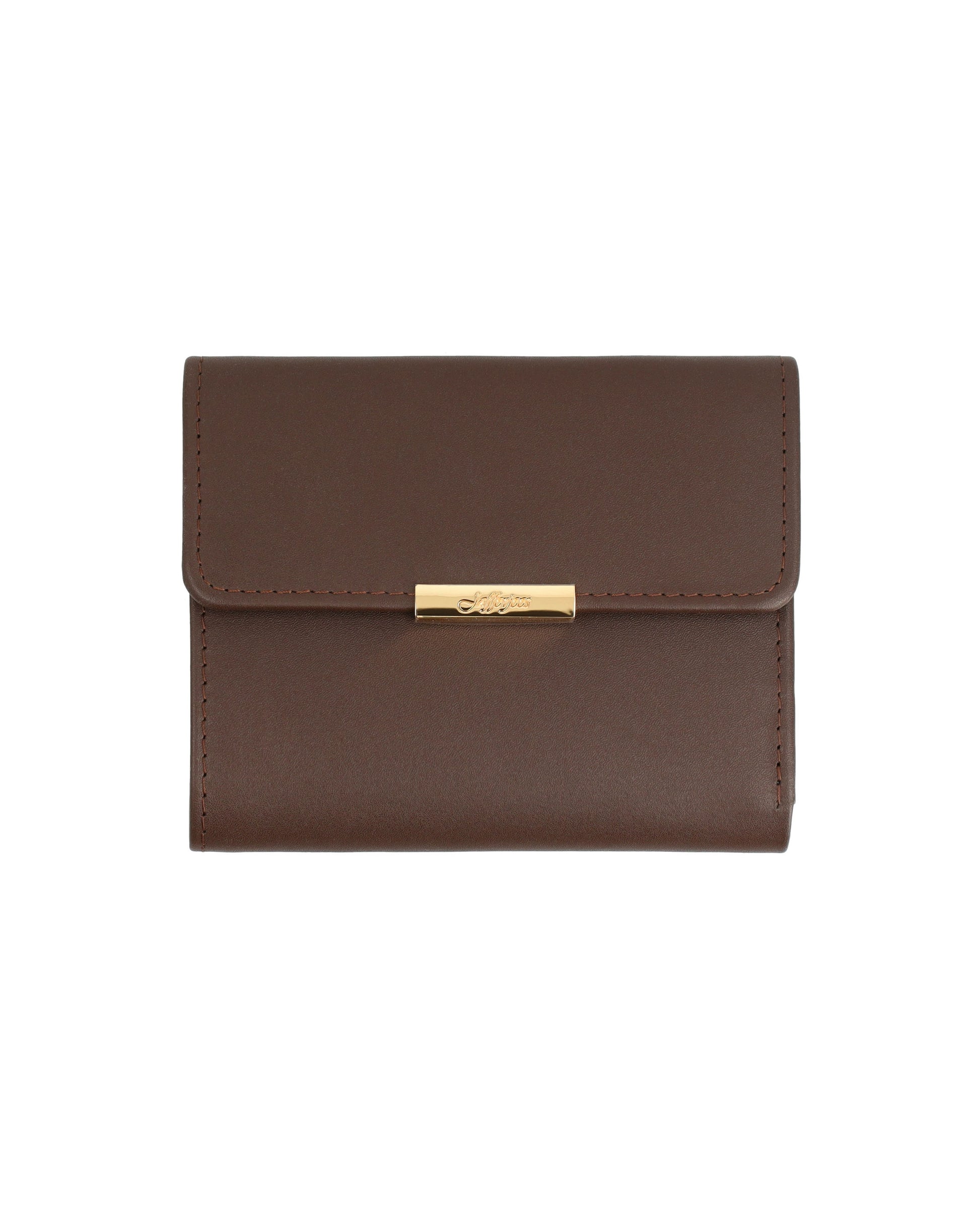 Sophisticated wallet with gold fittings.