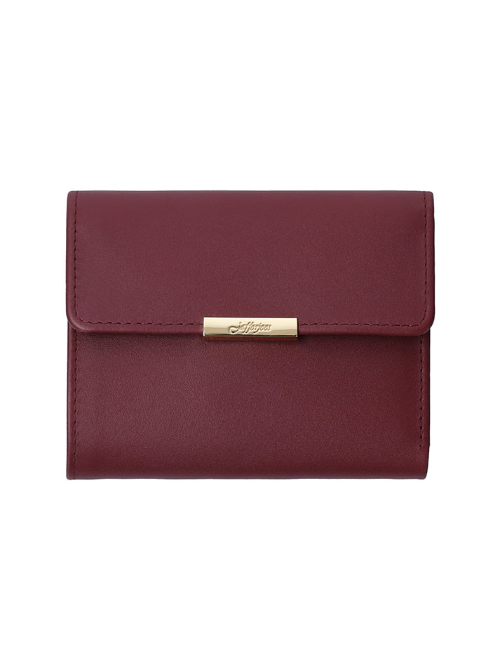 Sophisticated wallet with gold fittings.