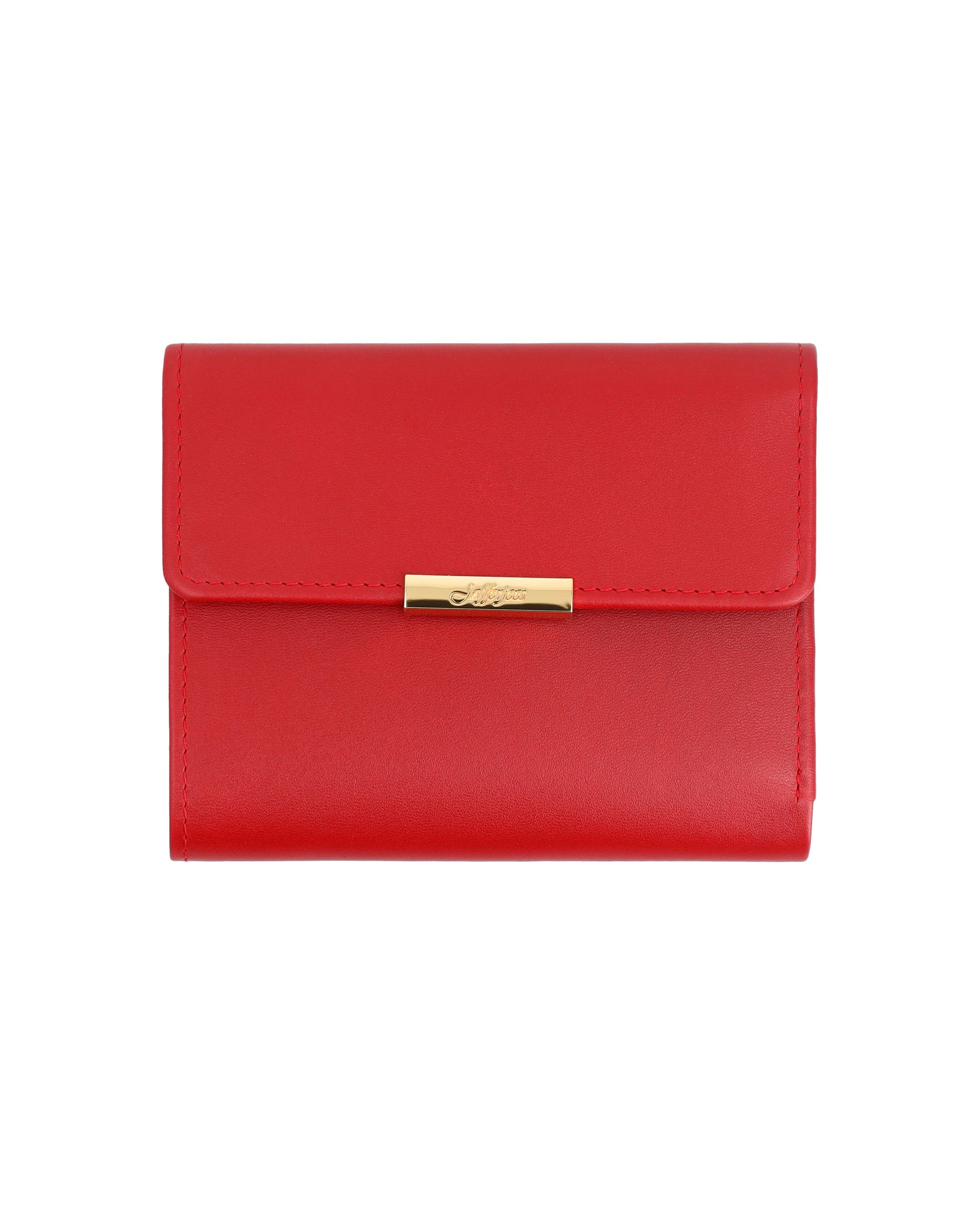 Sophisticated wallet with gold fittings.