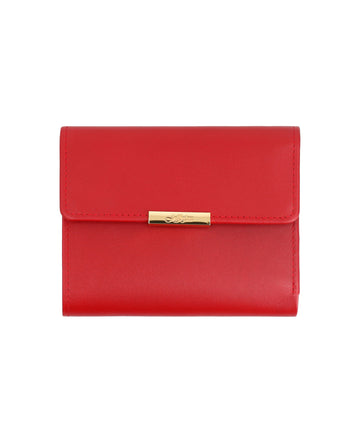 Sophisticated wallet with gold fittings.