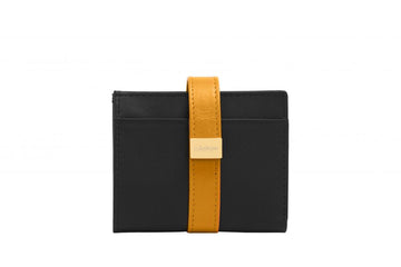 Compact leather wallet with card slots
