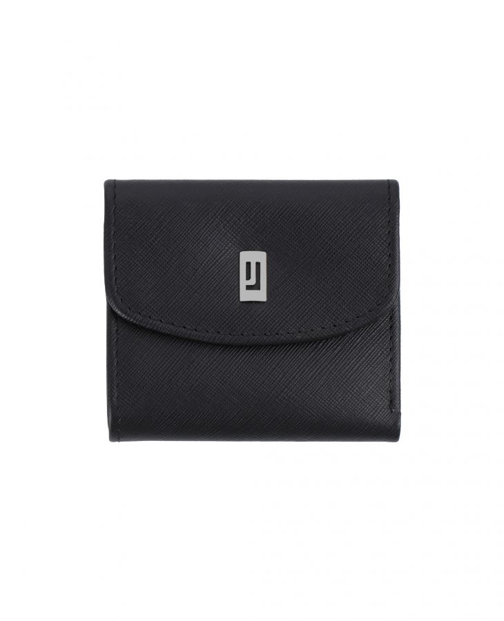 Black Leather wallet with snap closure