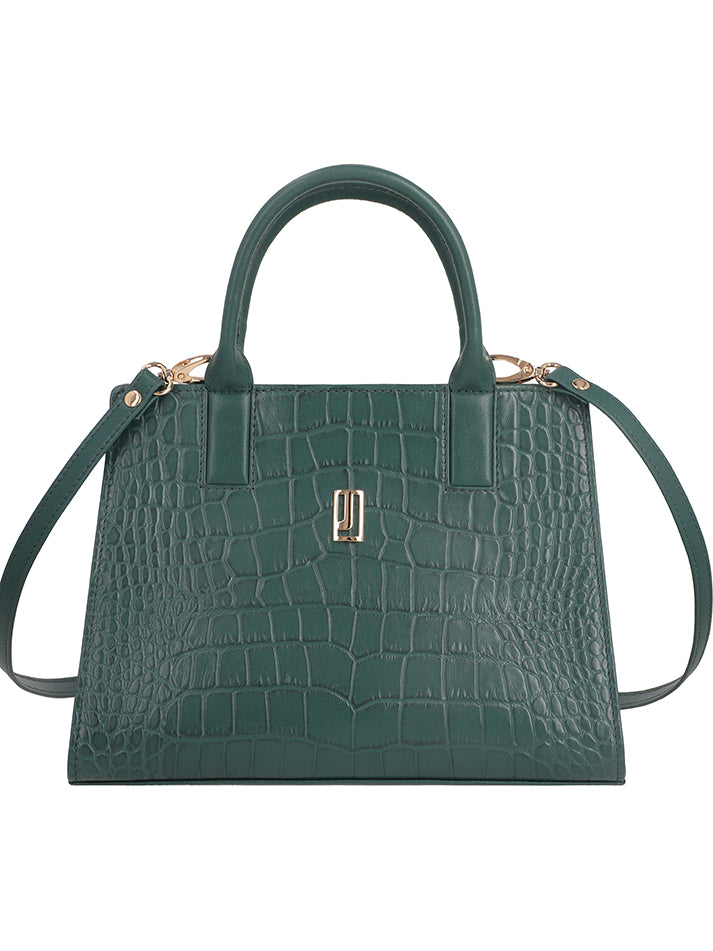 Stylish croco leather handbag