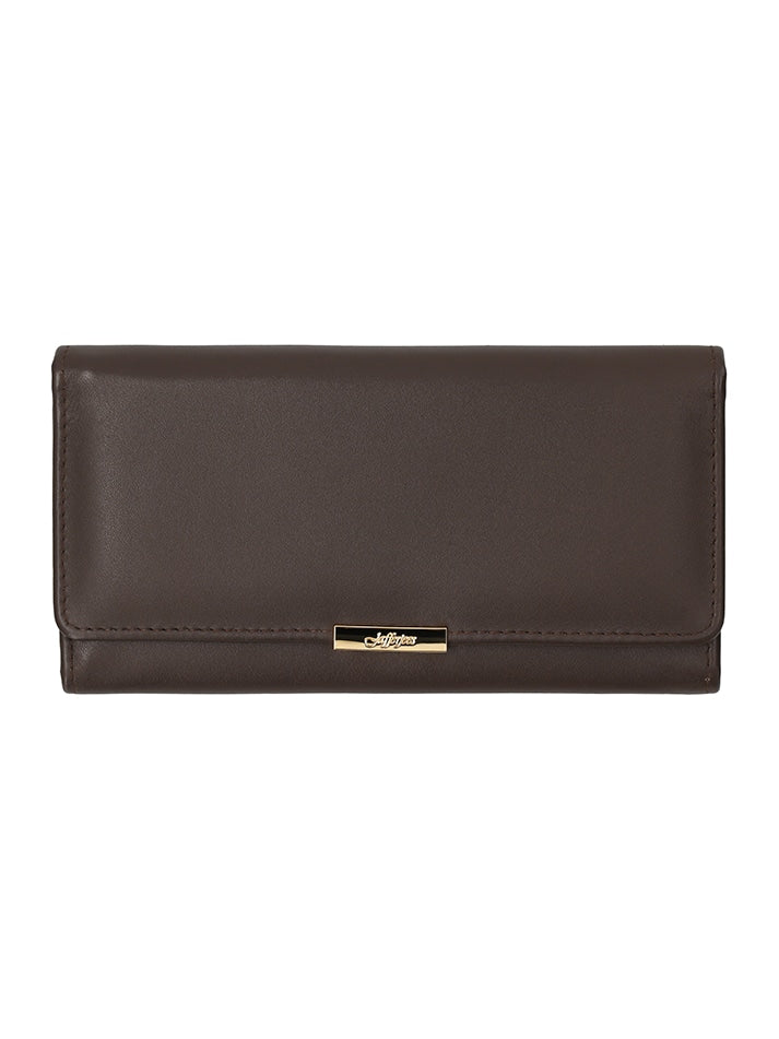 Leather wallet with ample storage.