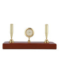 Elegant fountain pen holder with clock.