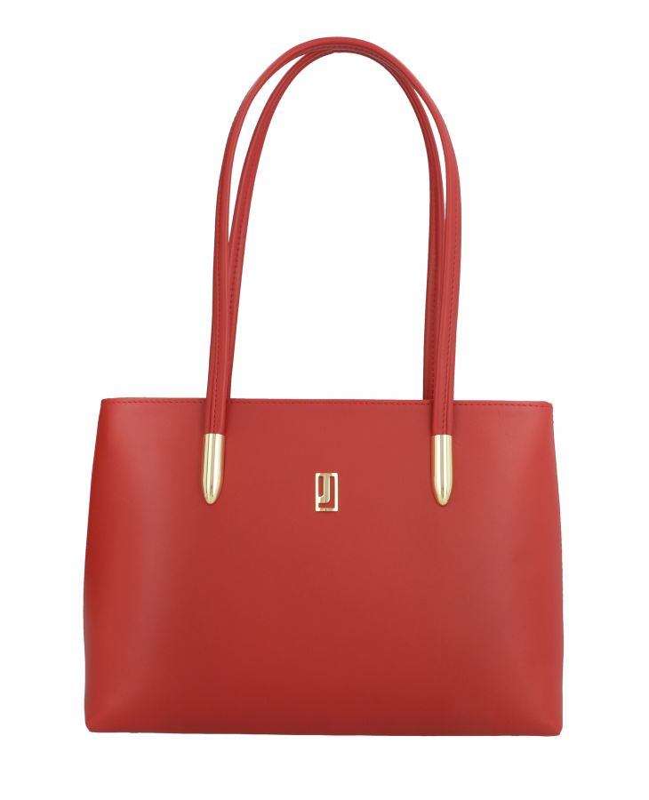 Azalea bag in Napa leather with top zipper, multiple compartments, and two shoulder straps.
