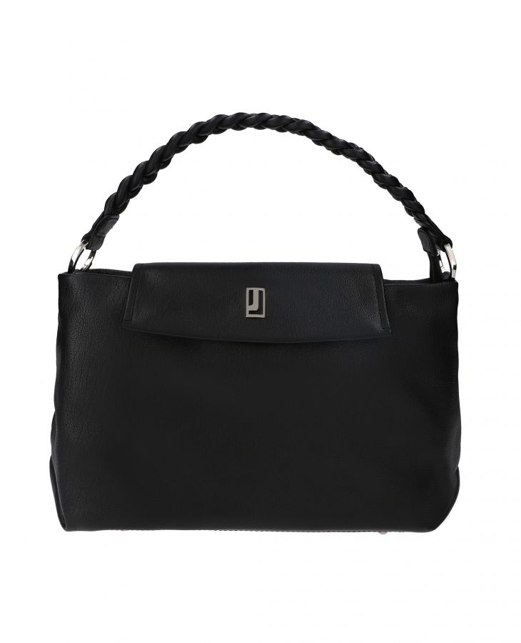 Stylish handbag with tun lock opening