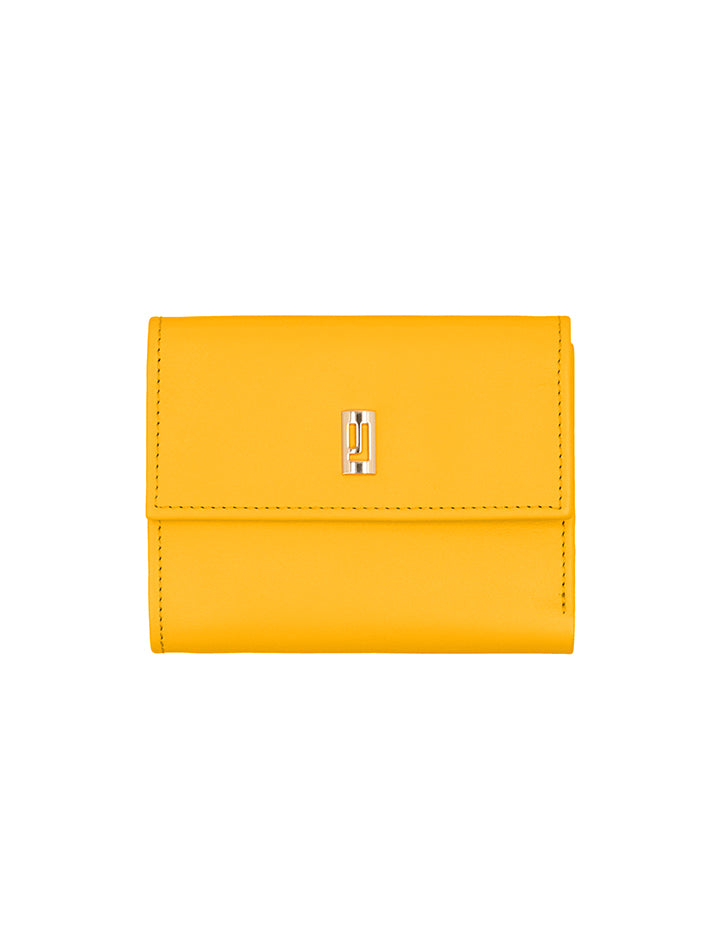 nice yellow colour ladies leather wallet