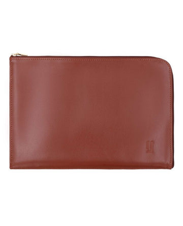 Stylish leather sleeve for slim 14-inch laptops.