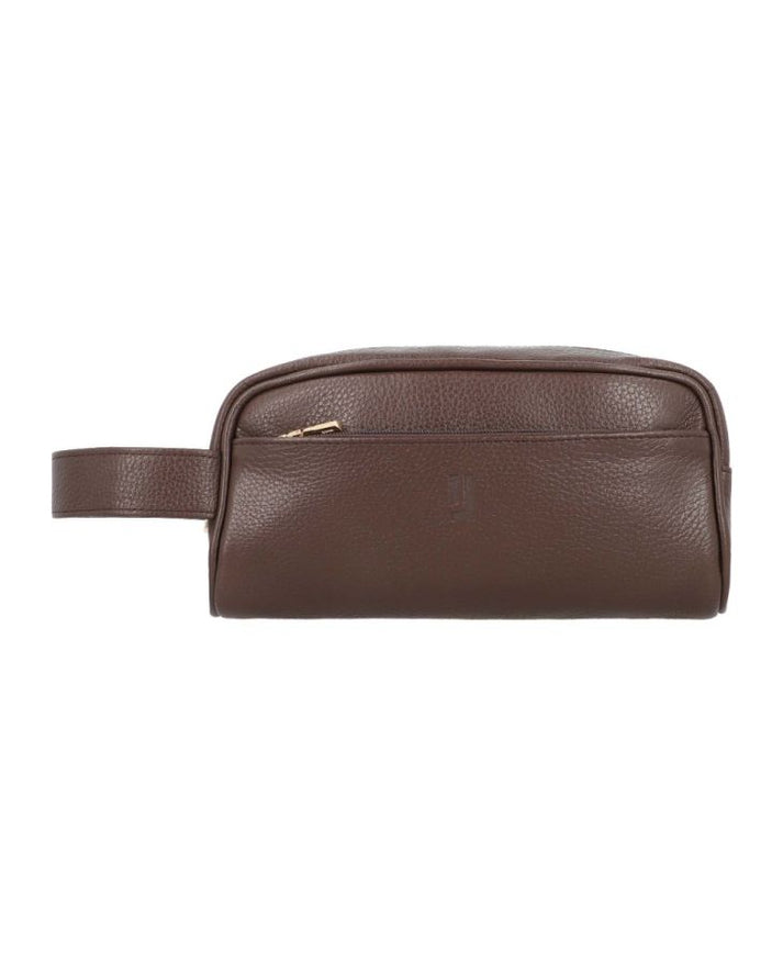 Leather toiletry pouch