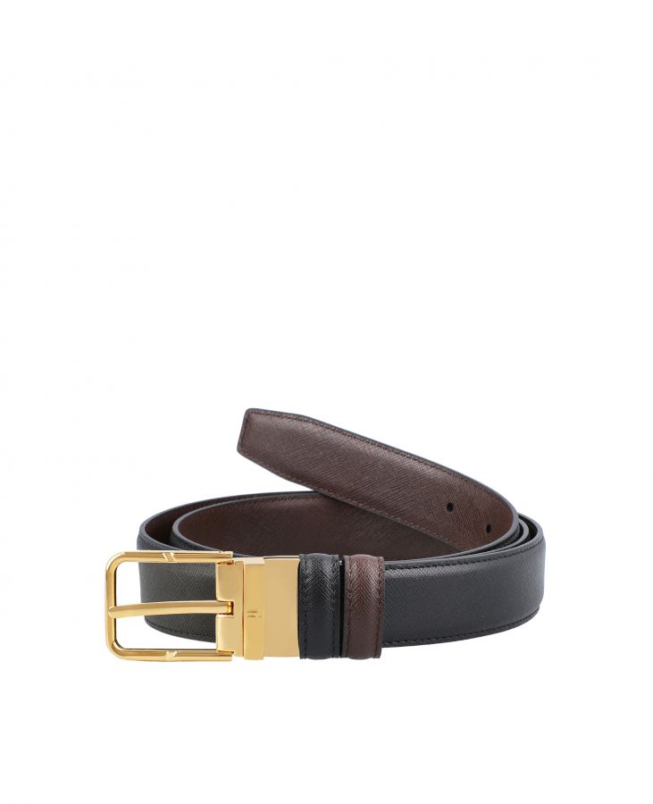 Black and Brown Gold leather Belt